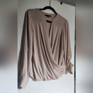 Ro & De Elegant Cream Wrap Blouse